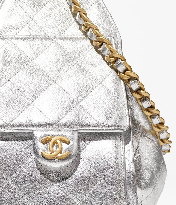PETIT SAC CHANEL 25 GRIS ALIMINIUM