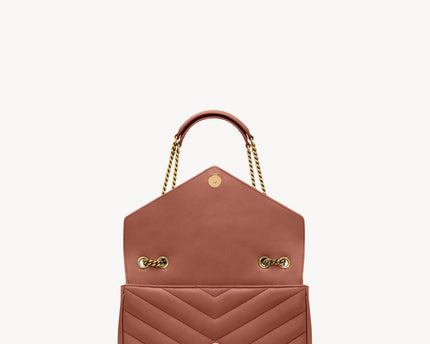 LOULOU MEDIUM EN CUIR MATELASSÉ  - YSL - Rouge lèvre