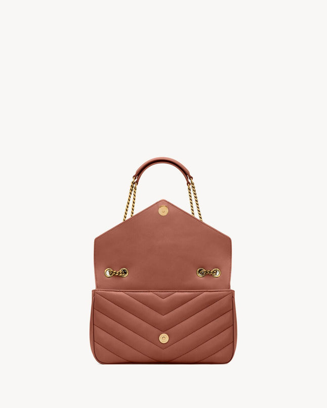 LOULOU MEDIUM EN CUIR MATELASSÉ  - YSL - Rouge lèvre