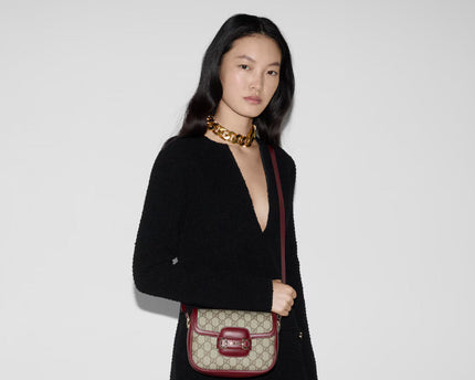 Sac à épaule Gucci Horsebit 1955 petit format - Rouge