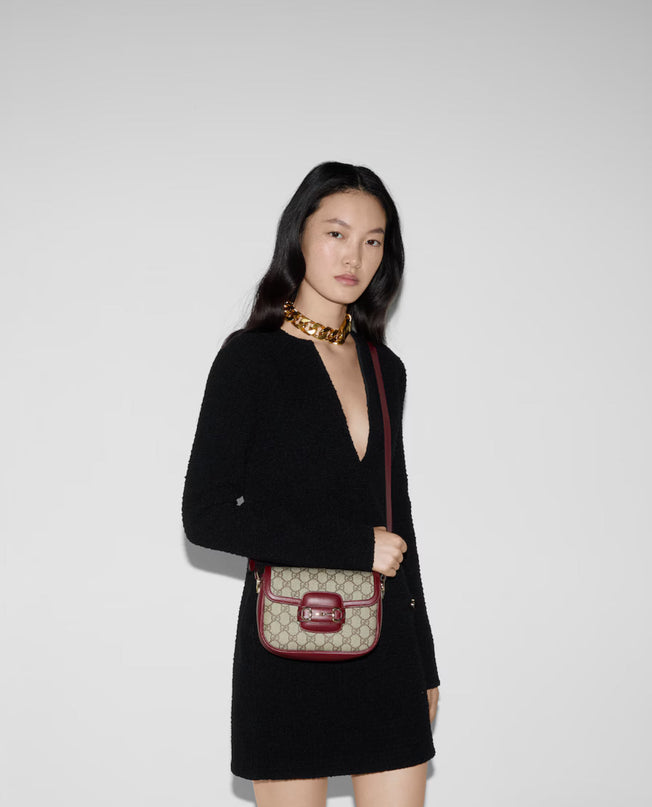 Sac à épaule Gucci Horsebit 1955 petit format - Rouge
