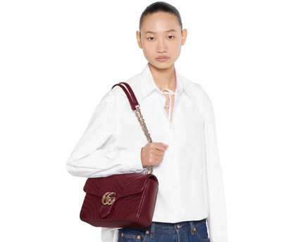 Sac à épaule grand format à motif GG Marmont - Rouge