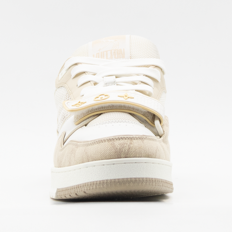 Sneaker LV Trainer Velcro Beige White