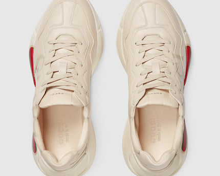 BASKETS EN CUIR RHYTON GUCCI - BEIGE