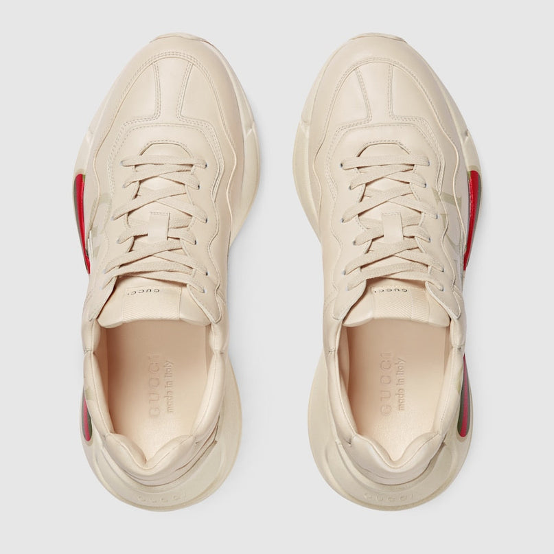 BASKETS EN CUIR RHYTON GUCCI - BEIGE