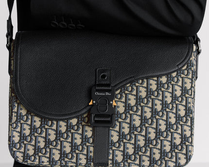 Sac Messenger à rabat Saddle Medium Dior - Beige Noir