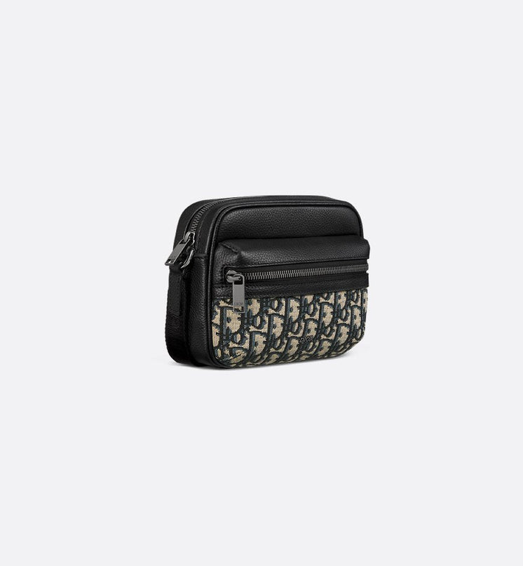 Mini sac Messenger Dior zippé Rider 2.0 Noir et Beige