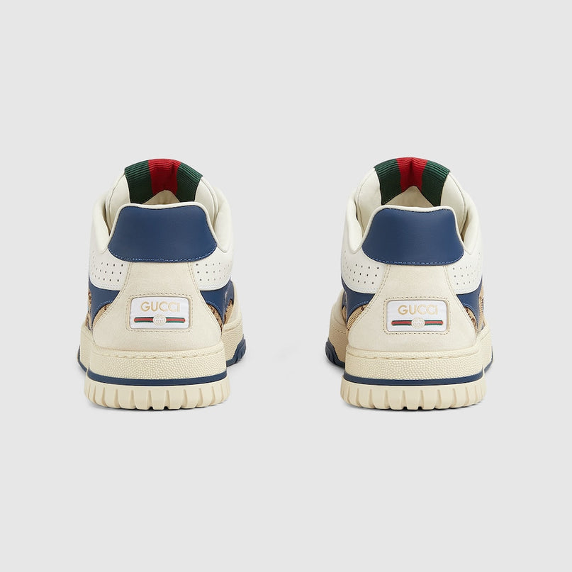 BASKETS GUCCI RE-WEB POUR HOMME - BLEU BLANC