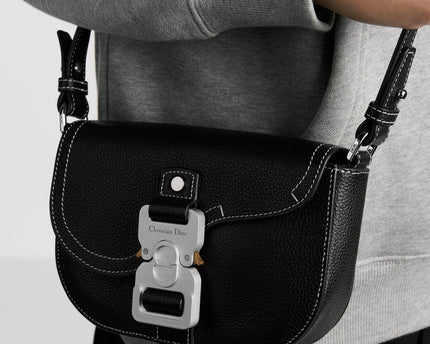 Mini sac Messenger Dior à rabat Saddle - Noir