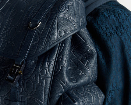 Sac à dos à rabat Dior Hit The Road - Bleu nuit