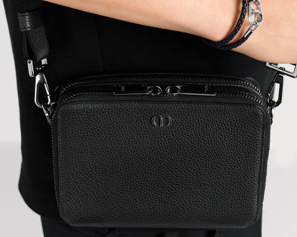 Pochette zippée à bandoulière Dior Icon - Noir