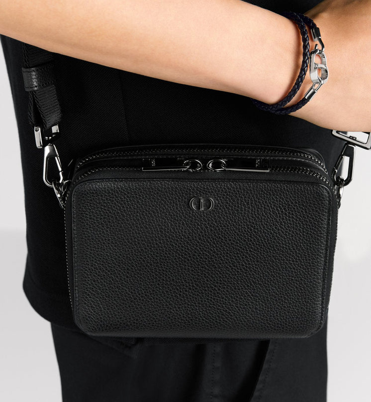 Pochette zippée à bandoulière Dior Icon - Noir