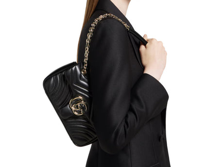 Sac à épaule GG Marmont petit format - Noir
