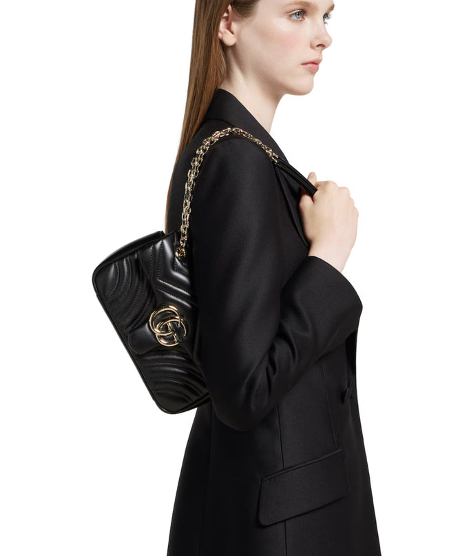 Sac à épaule GG Marmont petit format - Noir