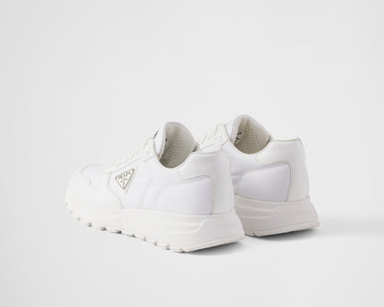 Basket Prada Blanc en cuir brossé
