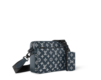Sac Trio Messenger - LV - Bleu motif blanc