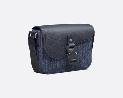 Sac Messenger à rabat Saddle Small Dior Bleu Marine