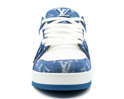 Sneaker LV Trainer Monogram Denim White Blue