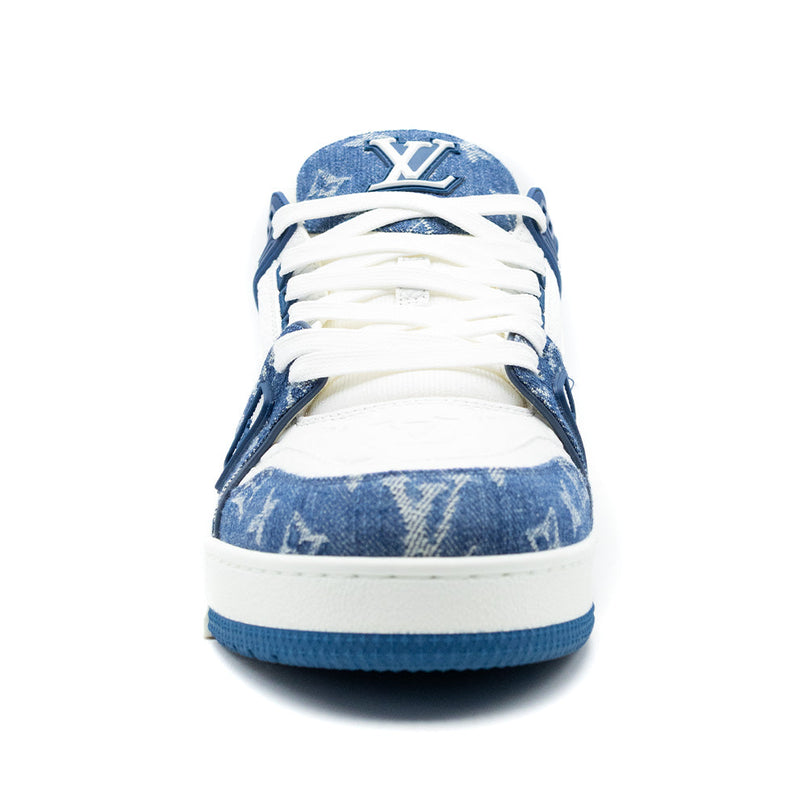 Sneaker LV Trainer Monogram Denim White Blue