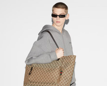 Cabas en toile GG maxi format - Beige