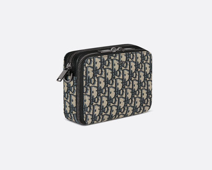 Pochette zippée à bandoulière Dior Noir et Beige