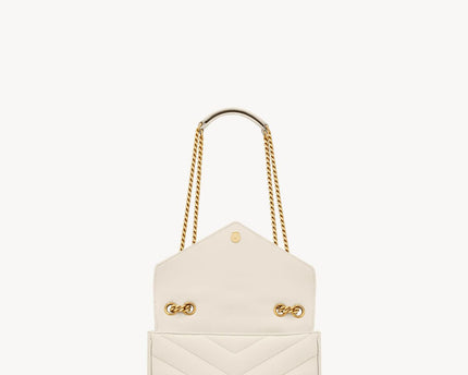 LOULOU SMALL EN CUIR MATELASSÉ  - YSL - Blanc