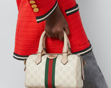 Sac Boston GG Ophidia petit format - Blanc
