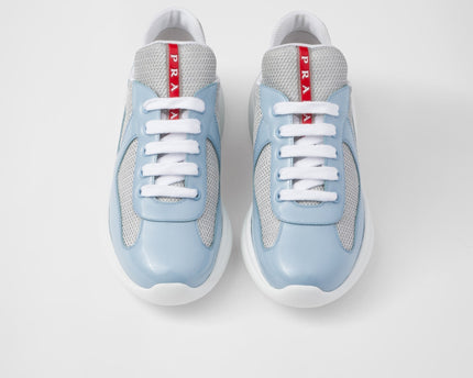 Baskets Prada America’s Cup en tissu Bike bleu ciel