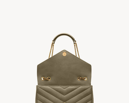 LOULOU MEDIUM EN CUIR MATELASSÉ  - YSL - Vert kaki