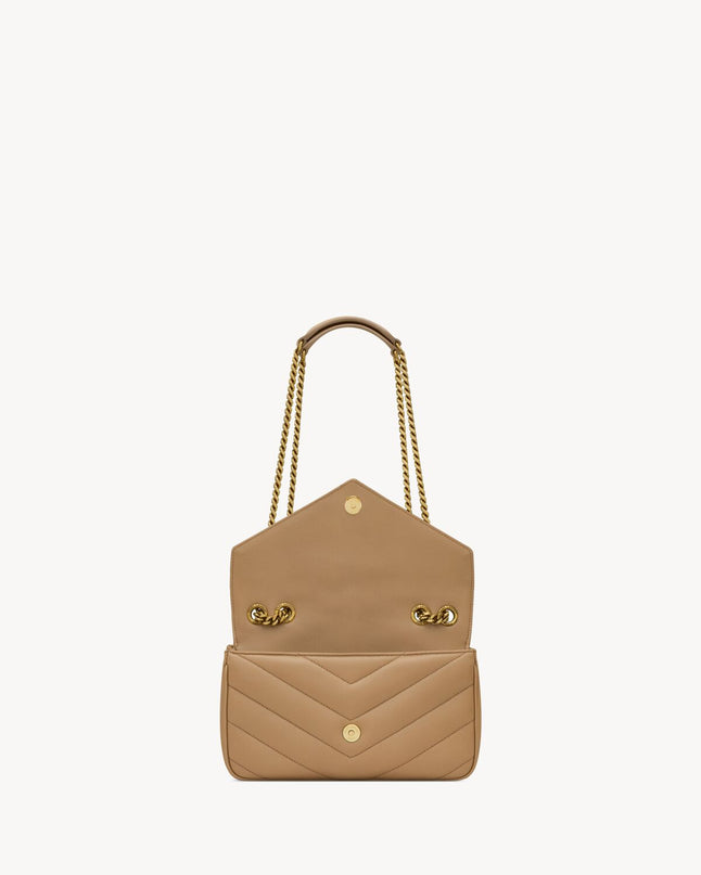 LOULOU SMALL EN CUIR MATELASSÉ  - YSL - Beige