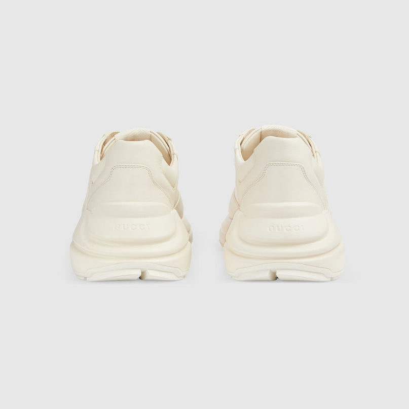 BASKETS EN CUIR RHYTON GUCCI - BLANC