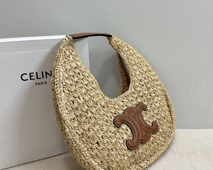 Celine - HOBO BAG IN Raffia and Calfskin