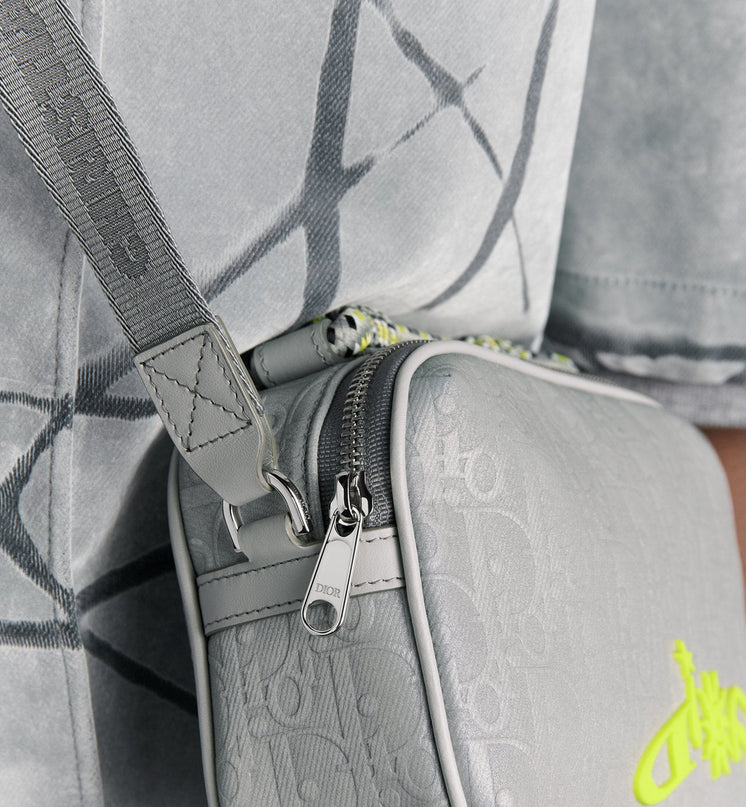 Mini sac zippé DIOR AND LEWIS HAMILTON - Gris