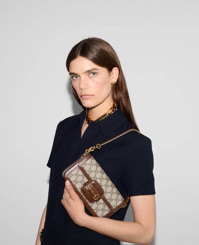 Sac à épaule Gucci Horsebit 1955 Soft petit format
