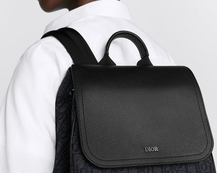 Sac à dos à rabat Saddle - Dior - Noir