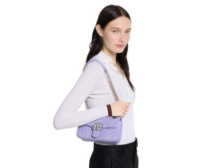 Sac à épaule GG Marmont petit format - Violet