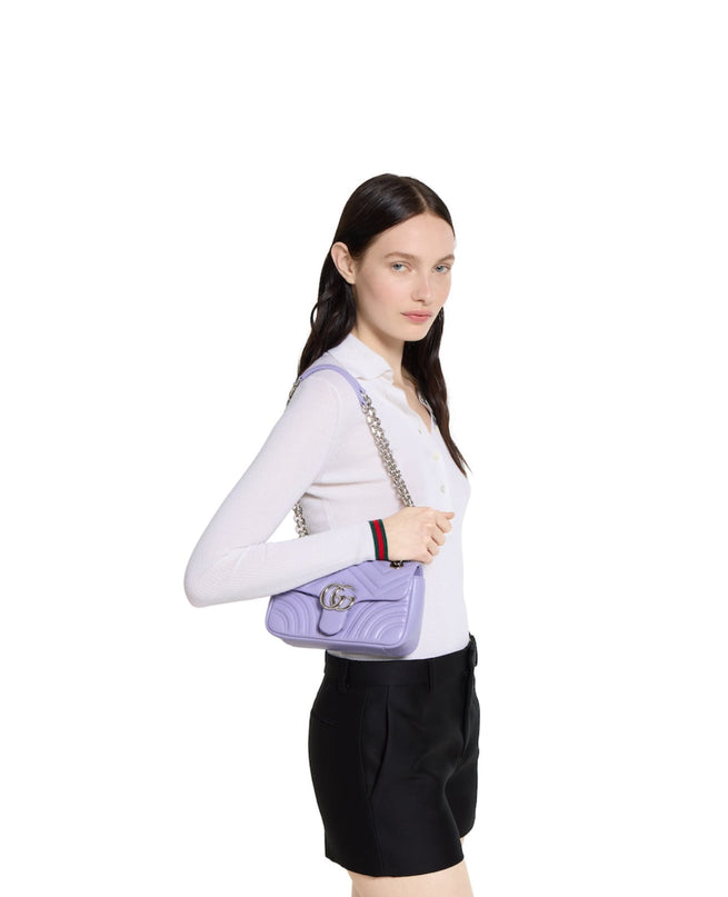 Sac à épaule GG Marmont petit format - Violet