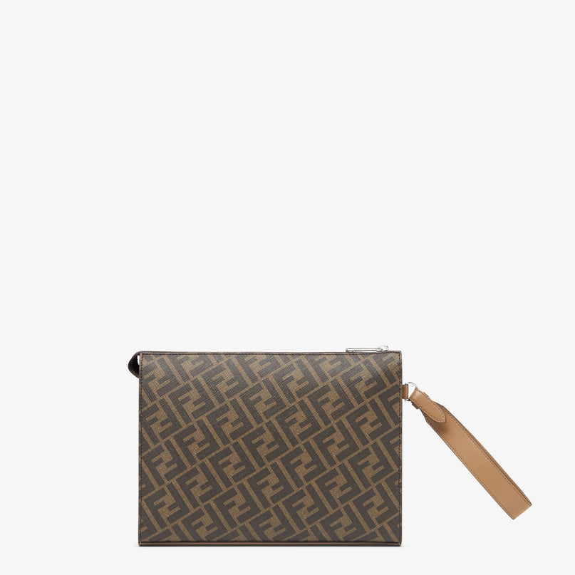 Pochette plate Fendi Diagonal - Beige