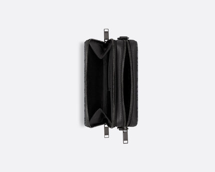 Pochette zippée à bandoulièreToile jacquard Dior Oblique Noir