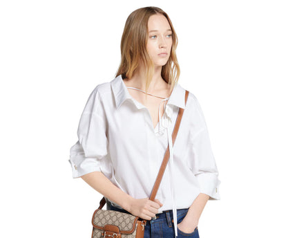 Sac à épaule Gucci Horsebit 1955 Soft petit format - Marron