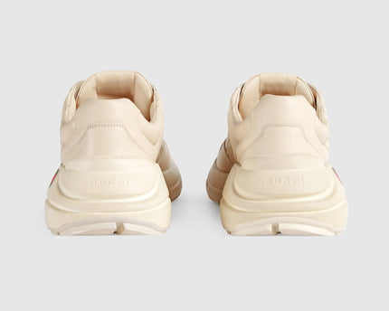BASKETS EN CUIR RHYTON GUCCI - BEIGE