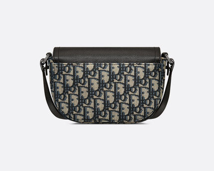 Mini sac Messenger à rabat Saddle Dior Noir et Beige