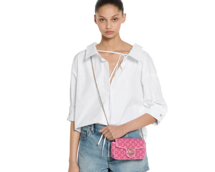 Sac à épaule GG Marmont petit format - Rose