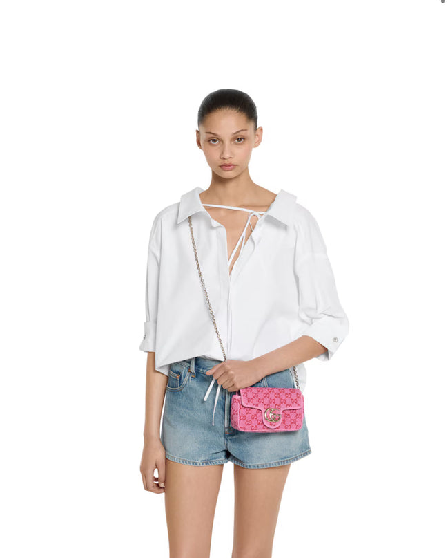 Sac à épaule GG Marmont petit format - Rose