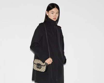 Sac à épaule Gucci Horsebit 1955 Soft petit format - Noir