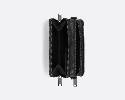 Pochette zippée à bandoulière Dior Noir et Beige