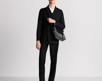Sac Messenger à rabat Saddle Medium Dior - Beige Noir