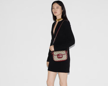 Sac à épaule Gucci Horsebit 1955 petit format - Rouge