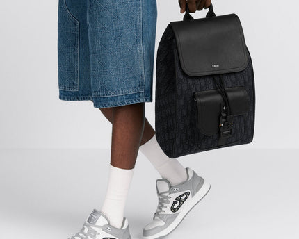 Sac à dos à rabat Saddle - Dior - Noir