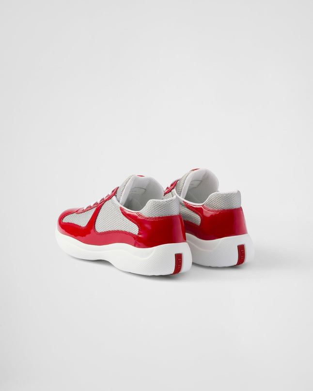 Baskets Prada America’s Cup en tissu Bike rouge